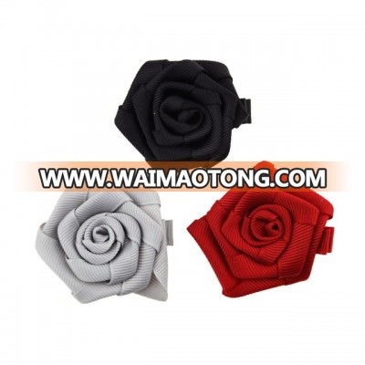 Maya new style fashion baby accessories handmade rose flower ribbon hair clips